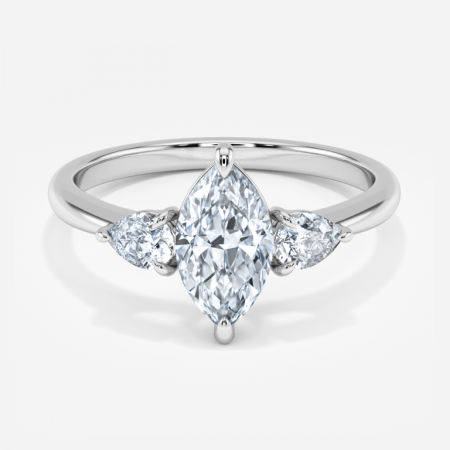 Renai Marquise Three Stone Engagement Ring