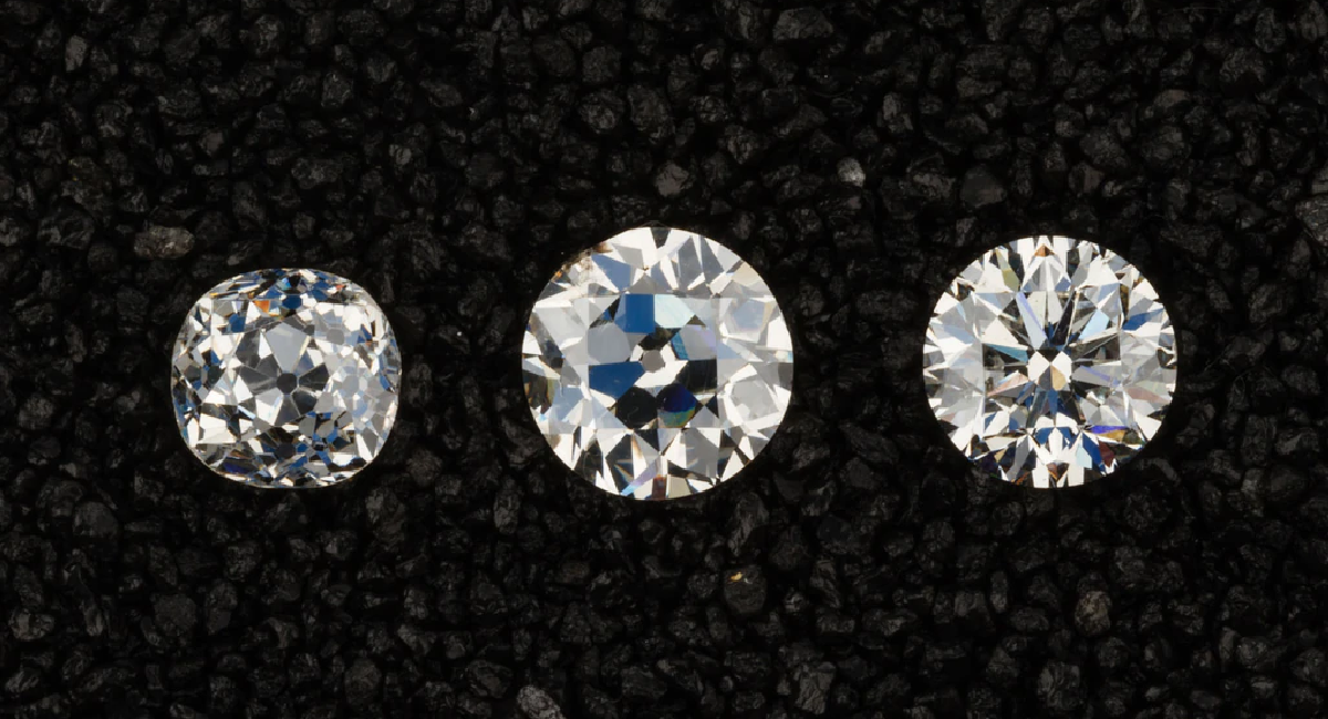 old mine cut vs round cut lab diamond