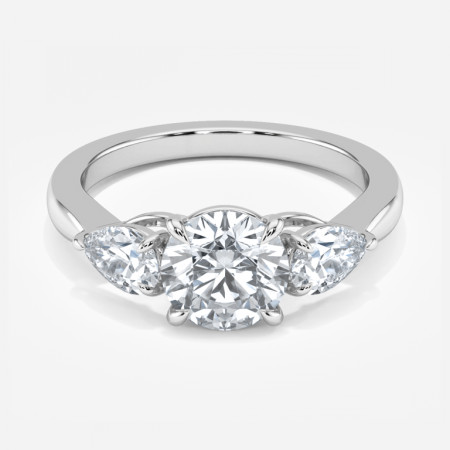 Olina Round Three Stone Engagement Ring