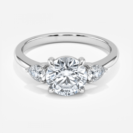 Renai Round Three Stone Engagement Ring