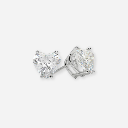 Heart Lab Diamond Stud Earrings