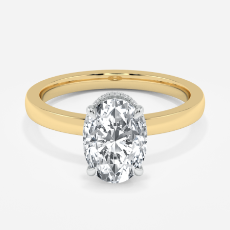 Lesley Oval Two Tone Hidden Halo Engagement Ring