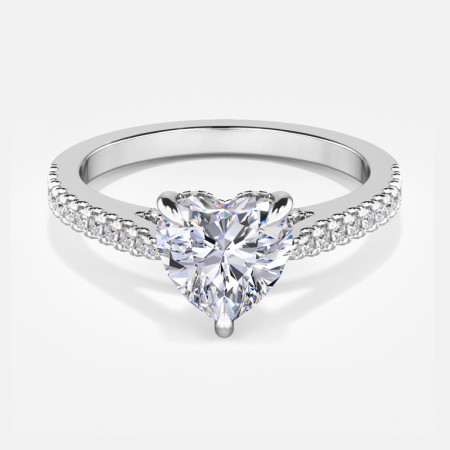 Veronica Heart Hidden Halo Engagement Ring