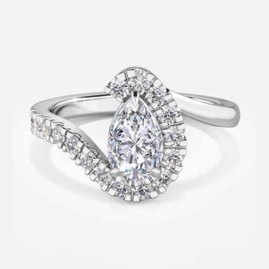 Neto Pear Halo Engagement Ring – Loose Grown Diamond