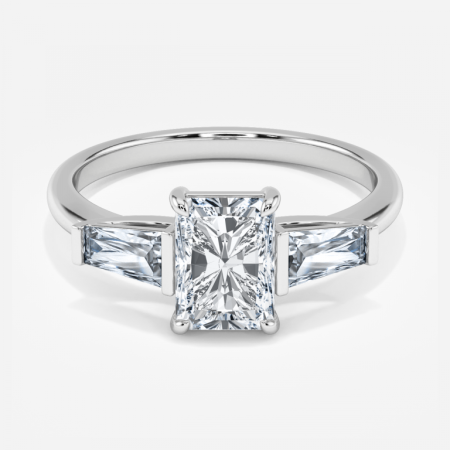 Geraldine Radiant Three Stone Engagement Ring