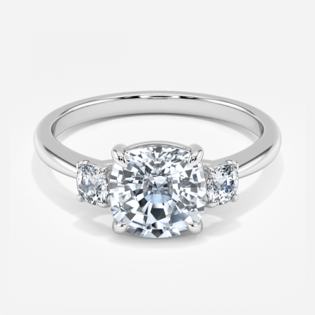 Kylie Cushion Three Stone Engagement Ring