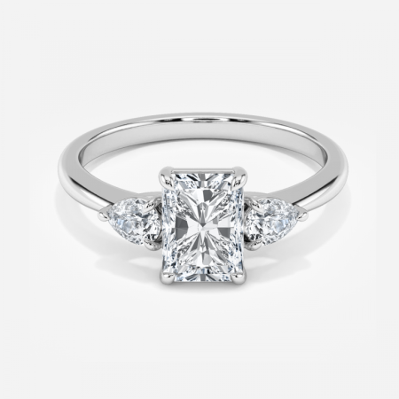 Vivian Radiant Three Stone Engagement Ring