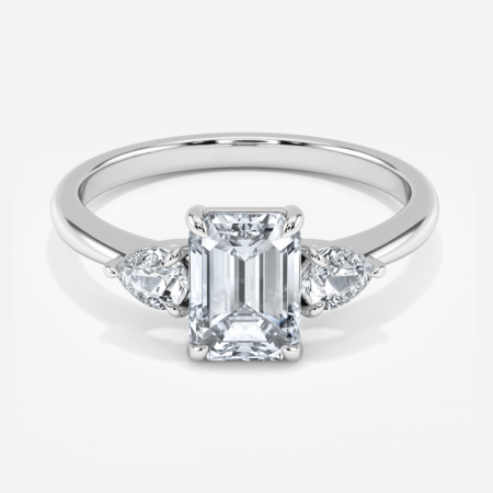 Renai Emerald Three Stone Engagement Ring