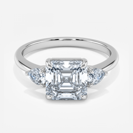 Renai Asscher Three Stone Engagement Ring