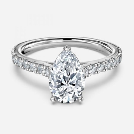 Ella Pear Diamond Band Engagement Ring