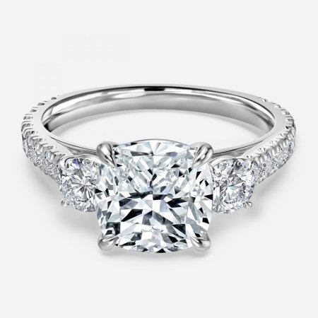 Treya Cushion Three Stone Engagement Ring