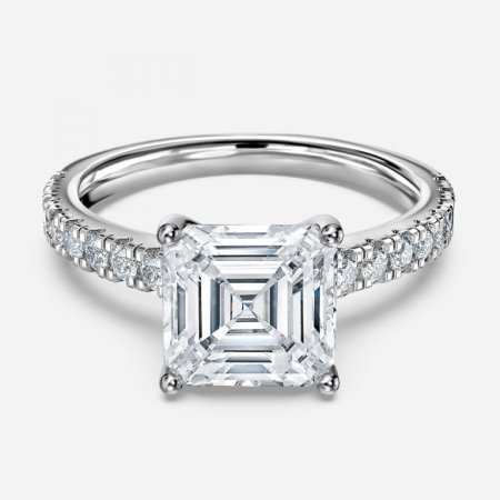 Ella Asscher Diamond Band Engagement Ring