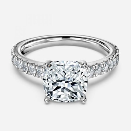 Ella Cushion Diamond Band Engagement Ring