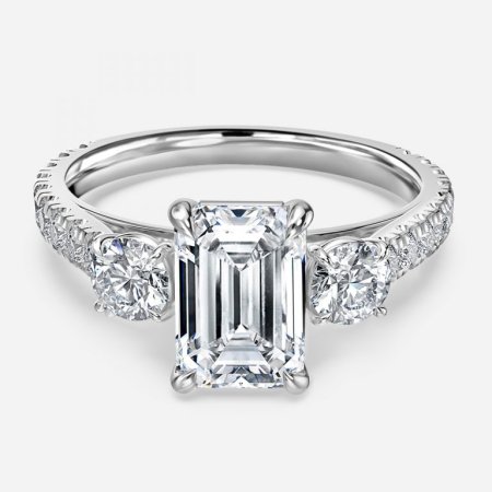 Treya Emerald Three Stone Engagement Ring