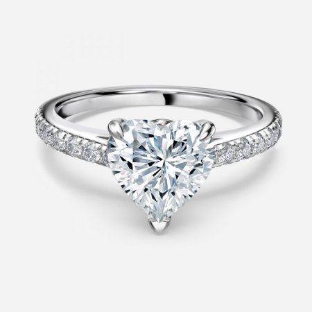 Angel Heart Diamond Band Engagement Ring
