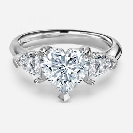 Delaila Heart Three Stone Engagement Ring