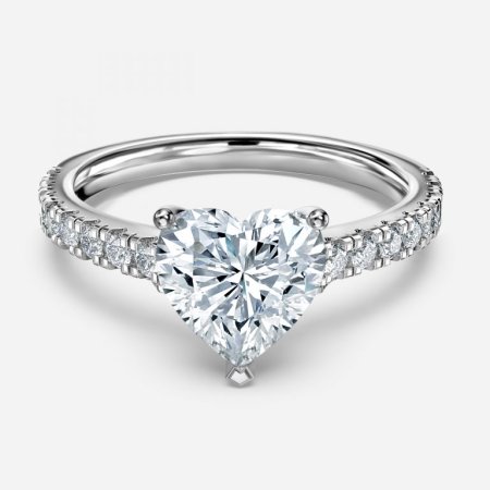 Ella Heart Diamond Band Engagement Ring