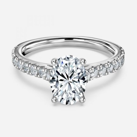 Ella Oval Diamond Band Engagement Ring