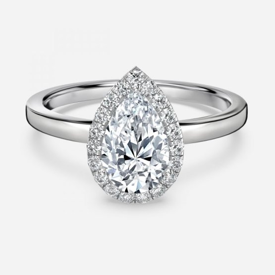 Jodha Pear Halo Engagement Ring – Loose Grown Diamond