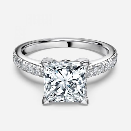 Angel Princess Diamond Band Engagement Ring