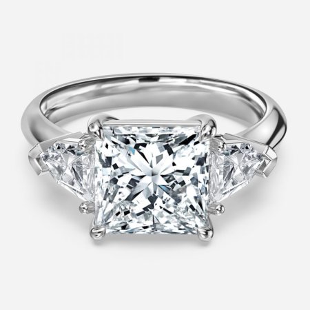 Delaila Princess Three Stone Engagement Ring