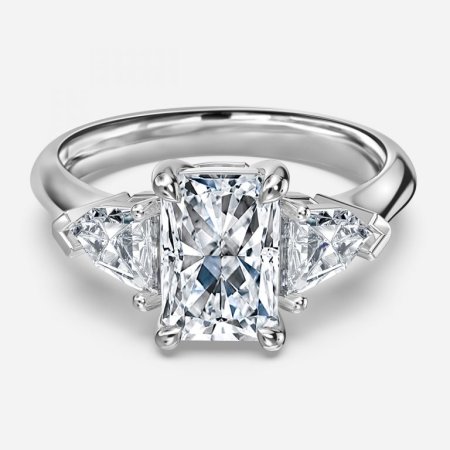 Delaila Radiant Three Stone Engagement Ring