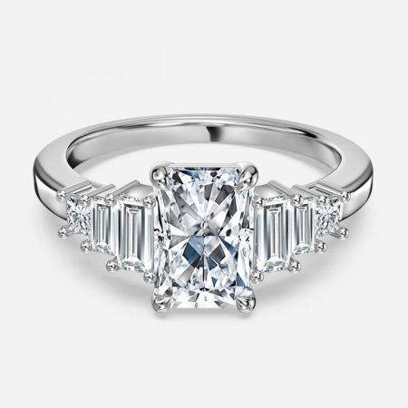 Esme Radiant Three Stone Engagement Ring
