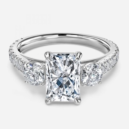 Kolm Radiant Three Stone Engagement Ring