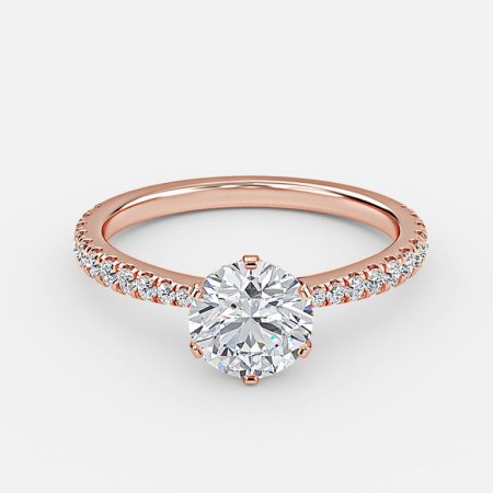 Una Round Diamond Band Engagement Ring