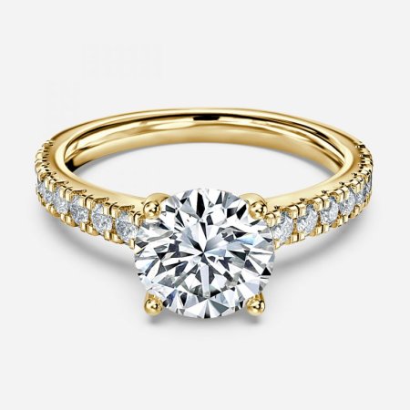 Ella Round Diamond Band Engagement Ring