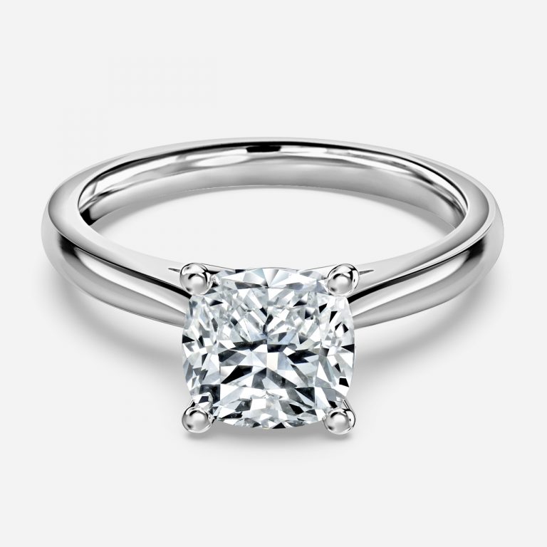 Vera Cushion Solitaire Lab Grown Diamond Engagement Ring