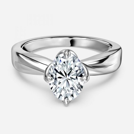 Rose Oval Solitaire Engagement Ring