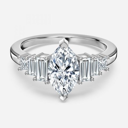 Diya Marquise Three Stone Engagement Ring