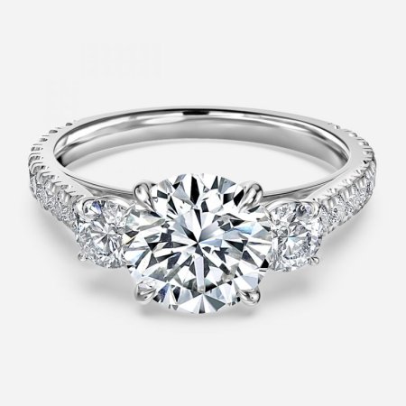 Treya Round Three Stone Engagement Ring