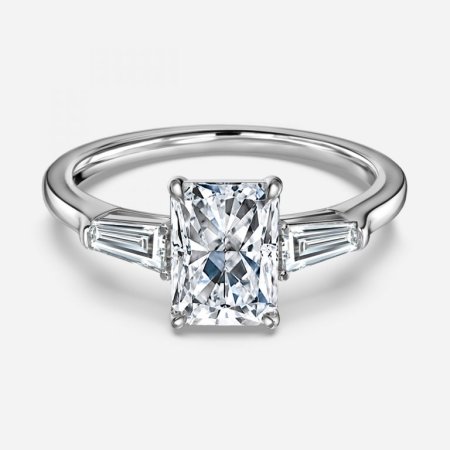 Jolene Radiant Three Stone Engagement Ring