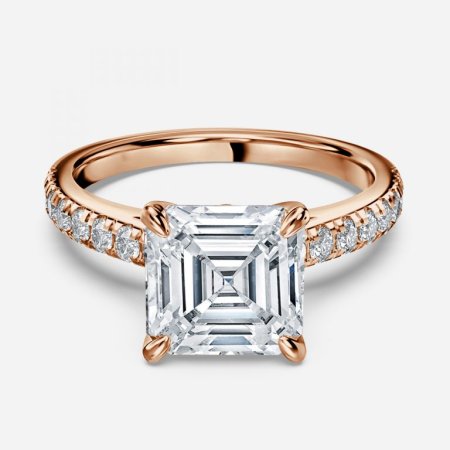 Angel Asscher Diamond Band Engagement Ring