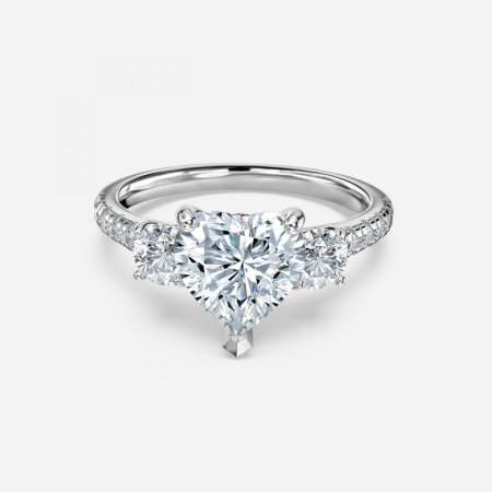 Talia Heart Three Stone Engagement Ring