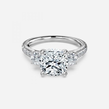 Talia Cushion Three Stone Engagement Ring