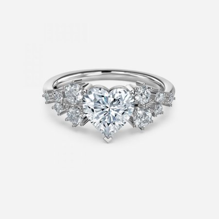 Jessica Heart Cluster Engagement Ring