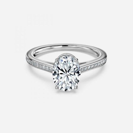 Evelyn Oval Hidden Halo Engagement Ring