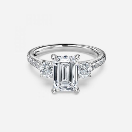 Talia Emerald Three Stone Engagement Ring