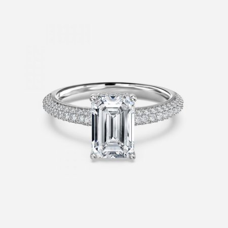 Daisy Emerald Hidden Halo Engagement Ring