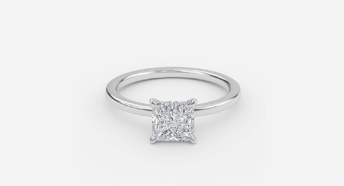 Lydia Princess Solitaire Engagement Ring under $500