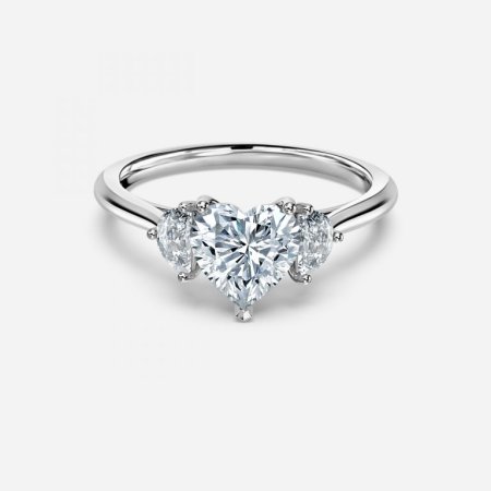 Juliette Heart Three Stone Engagement Ring
