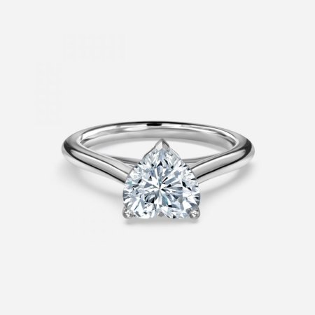 Lotus Heart Solitaire Engagement Ring