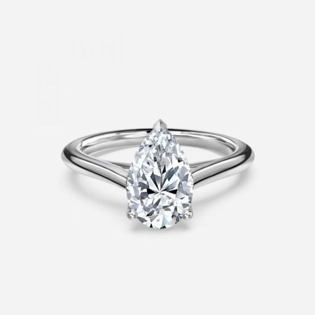 Lotus Pear Solitaire Engagement Ring