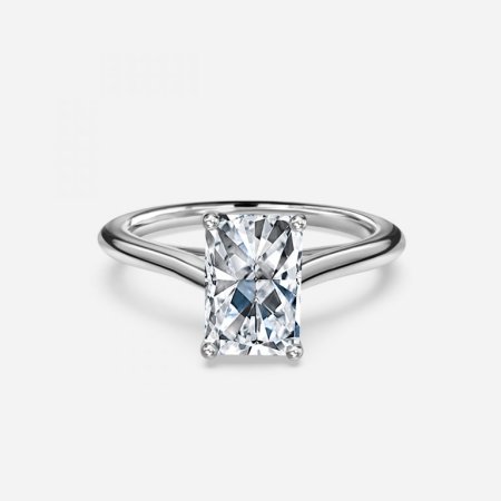 Lotus Radiant Solitaire Engagement Ring