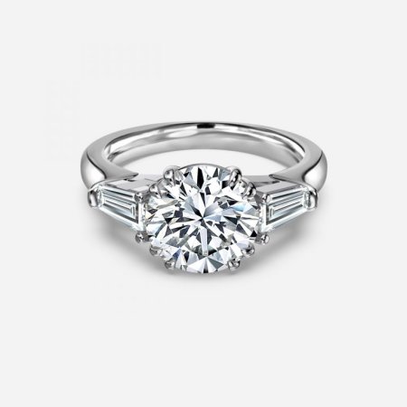 Ava Round Three Stone Engagement Ring