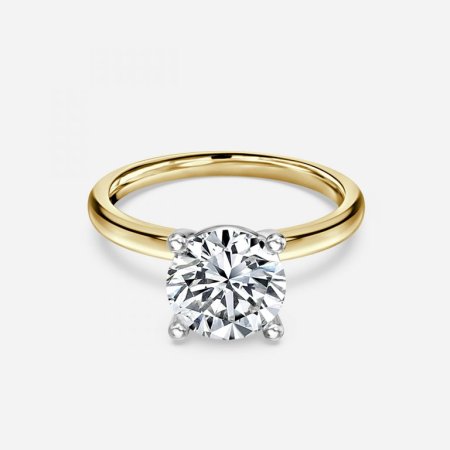 Lydia Round Two Tone Solitaire Engagement Ring