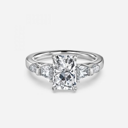 Maya Radiant Three Stone Engagement Ring